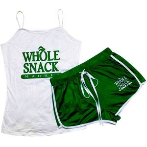 NWT Cute & Casual Cosplay Sexy Costume Tank Top Shorts Set Whole Snack XXL